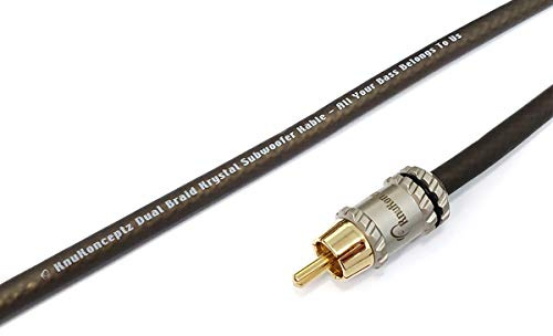 KnuKonceptz Krystal Dual Braid OFC Subwoofer RCA Cable 8 Meter 25'