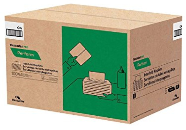 Cascades PRO Perform Dinner Napkins – Interfold 1-Ply Disposable Napkins – Compatible with Tandem C4 Dispensers – 376 Napkins/Pack, 16 Packs/Case – T410 – White