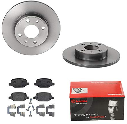 BREMBO | 2 Bremsscheiben COATED DISC LINE Voll Ø240mm + Beläge passend für Fiat 500