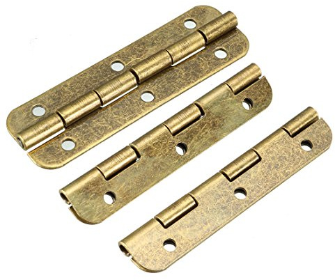 sourcing map 10Stücke Hinetrn Scharniere Retro Ersatz mit Schrauben 1,97Antik Bronze DE