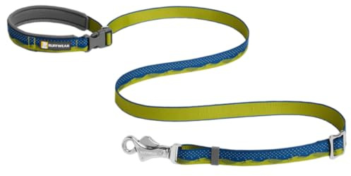 RUFFWEAR Crag Hundeleine, Kann in der Hand Gehalten oder um die Hüfte Getragen Werden, Reflektierende und Verstellbare Leine, Grüne Hügel