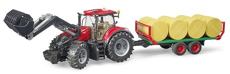 Case IH Optum 300CVX with Front Loader and Bale Trailer