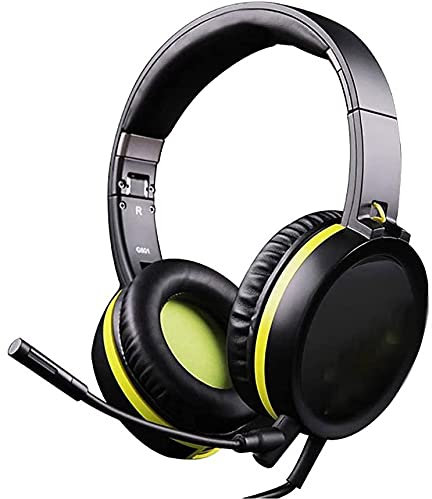 XIXIDIAN Casque de Jeu, 7.1 Sound Sound Gaming Casque de Jeu Détachable Bois d'annulation du Bruit Microphone Pliable, stéréo Surround stéréo, sur l'oreille et Casque Ajustable