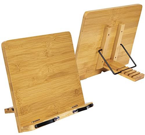 ONVAYA® Buchständer aus umweltfreundlichem Bambus | Leseständer zum einfachen Lesen | Perfekt zum Halten für Kochbücher, Rezepte, Tablets oder Laptops
