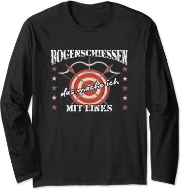 Bogenschießen mit links - Bogensport Langarmshirt