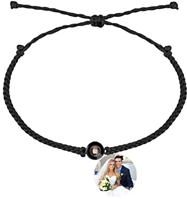 ZWINNER Personalisierte Projektion Armband benutzerdefinierte Foto-Armband 100 Sprachen LIEBE Armband Jahrestag für Männer Geschenke