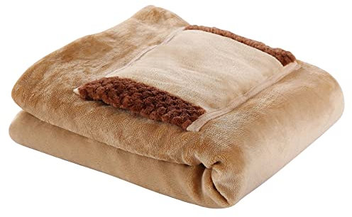 Ghulumn Couverture Chauffante éLectrique USB Lit Doux Plus éPais Plus Chaud Thermostat Lavable en Machine Tapis Chauffant éLectrique (Couleur Camel)