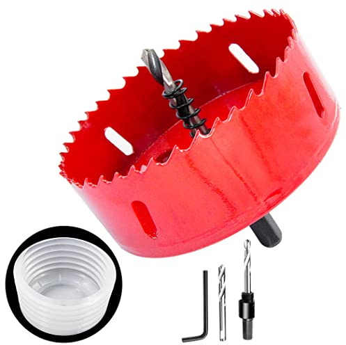 Sega a tazza per legno 115mm e accessori per sega a tazza polvere 2pezzi set, LAIWEI foro sega raccoglitore di polvere per tutte le seghe a tazza fino a 125 millimetri di diametro di taglio