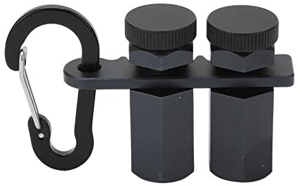 Paquete de 2 Medidores de Escalera, Calibre Plano Hexagonal de Aleación de Aluminio con Tornillo de Pulgar, Topes Cuadrados Antideslizantes, Herramientas de Carpintería para (Negro)