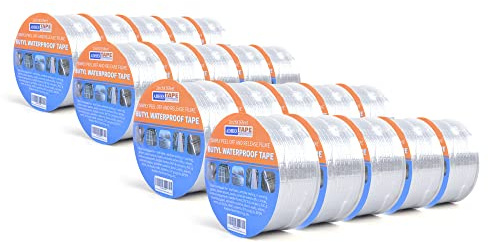ADHES nastro butilico sigillante nastro in alluminio argento nastro | butilico impermeabile autoadesivonastro adesivo impermeabile riparazione nastro, 5cm x 5m,20 Rotoli