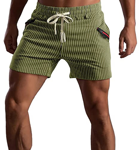 Muscle Cmdr Herren Baumwoll Kurze Hosen, Athletic Gym Shorts mit elastischer Taille und Taschen, Casual Jogger Workout Shorts