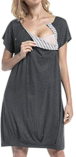 Trailrest Umstandskleid Weiß Jumpsuit Schwangerschaft Stillkleidung Umstandsbrautkleid Geburtshemd Damen Krankenhaus Nachthemd Damen Spitze für Schwangere und Stillzeit