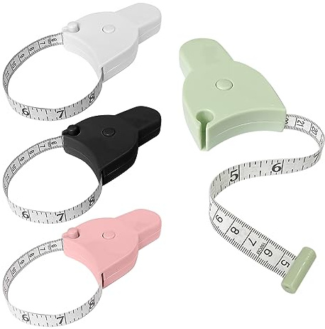 4 Stück Körpermaßband, 150 Cm Messlineal Körper, Körperband Körper, Stirnband Körpermaß, Teleskop-Doppelmaßband, Nähmaßband, Geeignet Für Körpermaßschneider Maßgeschneidert Usw (Farbig).