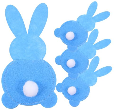 Zerodeko Osterhase Besteck Tasche 4 Stücke Geschirr Utensil Beutel Ostern Party Favor Dekorationen