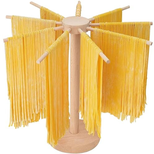 Nudeltrockenständer, großes Nudelregal aus Holz, zusammenklappbar, für hausgemachte frische Pasta, Spaghetti, Nudeltrockner, Aufhängerständer
