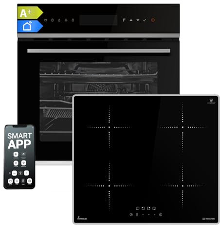 Cuisinière: 60cm Four encastrable EB8317HC + 59cm Plaque Induction IH85900ED | Rôtisserie | Fonction pizza | Gril | Circulation de l'air | Air chaud | Timer automatique | SET8317HCIH859ED