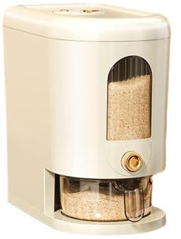 Rurunklee Distributeur de Riz, 5kg Boite Rangement Plastique Seau Alimentaire Organisateur Cuisine avec Couvercle Seau de Céréales de Ménage Étanche à l'humidité pour Aliment