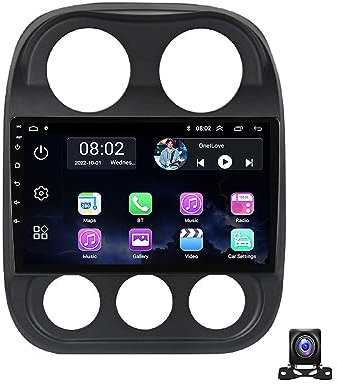Estéreo para automóvil Pantalla táctil de 9 pulgadas Audio para automóvil para Jeep Compass 2009~2015 con cámara de respaldo 720P Bluetooth GPS Receptor de radio para automóvil Carplay incorporado