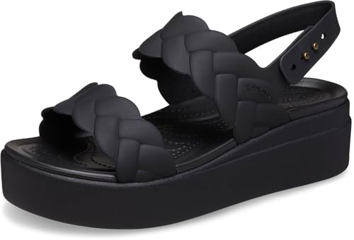 Crocs Women Sandal,Brooklyn Woven Upper LW,Black/Black,4 UK Women