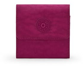 Kipling Portefeuille pour Femme, Fermeture à Pression, Petit Portefeuille métallique, Figue Violette, 10,7 x 1,9 x 1,3 cm, Portefeuille Moderne en Nylon métallique