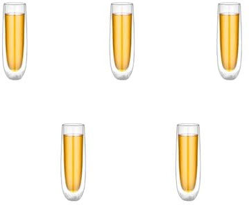Flûte à champagne sans pied à double paroi 150 ml pour vin, champagne, tasses de maison, pour vin, champagne à utiliser des verres sans pied