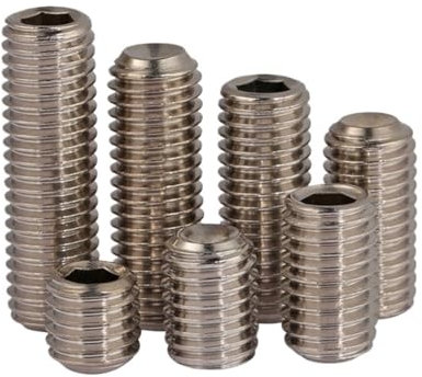 YUANYAO M6 M8 M10 304 Edelstahl ss DIN916 0,75mm 1mm 1,25mm Pitch Feingewinde Allen Kopf Innensechskant Madenschraube Ringschneide Stellschraube(2Pcs M10x1.25x35)