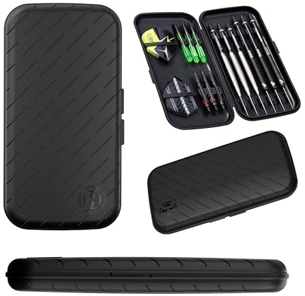 Harrows Darts Case Slim Case | Världens minsta lättaste 6 dartfodral rymmer3 och 6 dartpilar | Tuff kolfiber konstruktion jag rymmer 24 st dartpilar och tillbehör