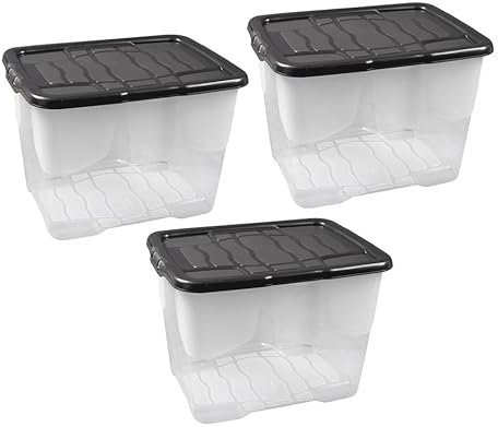 Strata 24L Clear Curve Storage Boxes, XL - 3 Pack (STORAGE_BOX)