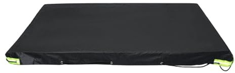 WJLYDM Flache Plane for Anhänger mit Reflektorstreifen, strapazierfähige Plane, faltbar, wasserdicht, Winddicht, UV-Schutz, 220 x 125 x 15 cm(Black)
