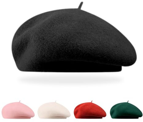 Bieiyhe Baskenmütze Wolle,Französische Mütze,Beret Damen,Baskenmütze Winter Klassische,Künstler Mütze,Barett Mütze,French Beret,Einfarbig Warm Beret,Franzosen Mütze,Mode Basken für Frühling Herbst