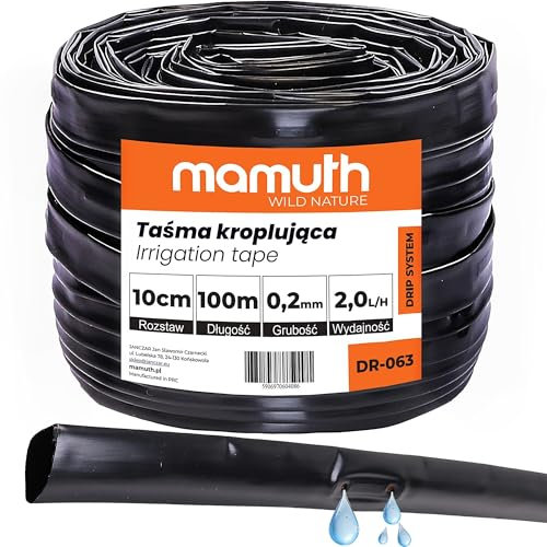 Tropfschlauch Perlschlauch 100m 10cm 1l/h Tropfrohr Bewässerungschlauch Mamuth