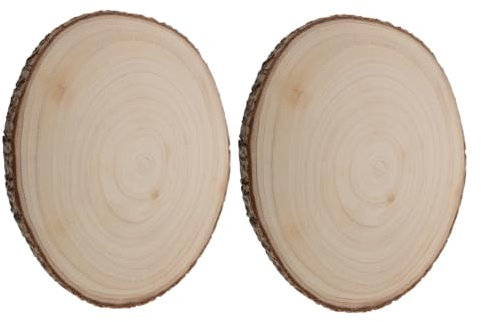 SHINEOFI 2stücke Holzscheiben Zum Basteln Ungeschliffene Naturholzscheiben Für Diy-kunst Tischdekor Hochzeitsfeier Holzstücke Zum Malen Rustikale Holzkreise Für Heimdekoration