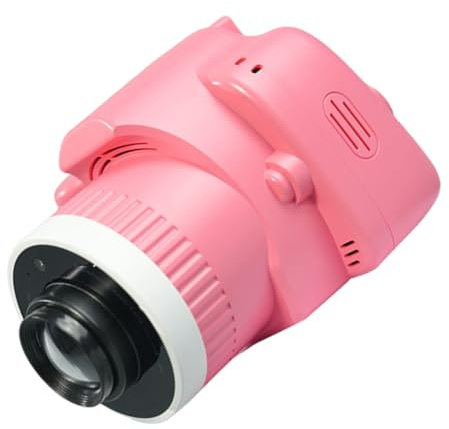 Caméra Projecteur Portable pour Garçon et Filles Rose, Mini Appareil Photo | Voyage et Camping, Plastique, Lecture Musicale, Édition Photo Ai, Projection Haute Définition 1080p
