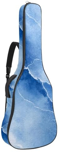 Tasche für Akustikgitarren, 1 cm dicke Polsterung, wasserdichtes Oxford-Gewebe, Gitarrentasche, Rucksack für 101,6 - 106,7 cm E-Bass, klassische Gitarren, Aquarell, Krabbe, Meeresalgen mit Blättern
