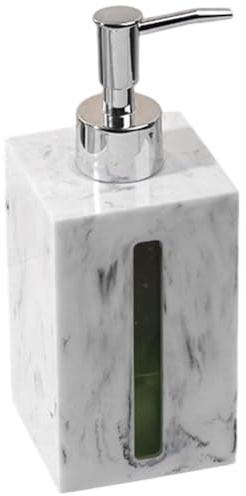 Glixoft Dispensador De Jabón De Mármol, Botella Desinfectante De Manos con Bandeja, Botella De Loción Líquida De Viaje Rellenable, Botella De Champú para Baño, Cocina, Oficina, Hotel