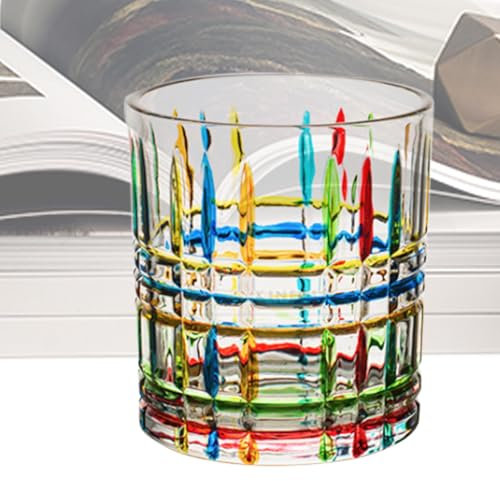 yuchdzexu Vaso de vidrio pintado a mano, reutilizable, decoración estética