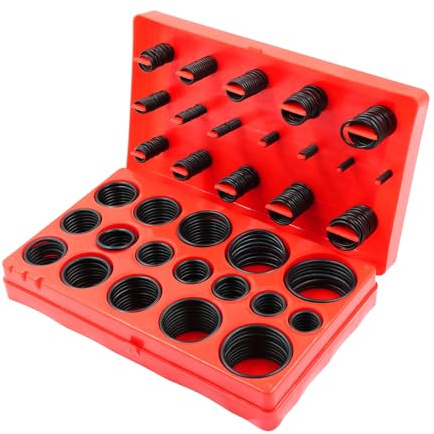 419 Stück O Ring Sortiment Dichtungsringe Set Ø 3-50 mm Schwarz | Gummi Dichtungen Gummiring Nitrilkautschuk Gummi O-Ring Set Wasserhahn Dichtung Dichtring