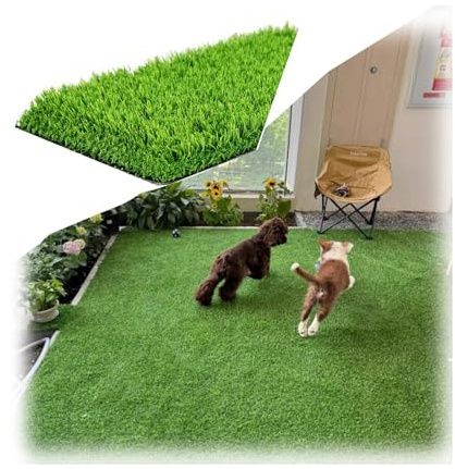 Césped Artificial for Mascotas con Orificios de Drenaje.Tapete de césped Artificial Realista,Césped sintético for Interiores y Exteriores,(1.5x3m/5x9ft)