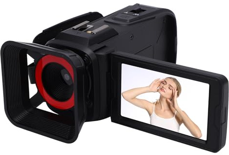 Fockety Caméscope vidéo 4K, caméra de vlogging WiFi 64 MP avec Zoom numérique 18x et écran Rotatif 3 Pouces, caméscope à Zoom numérique prenant en Charge Une Carte SD de 32 Go (Black)
