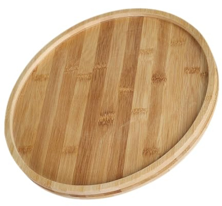 BESPORTBLE Plato Giratorio de Madera Base Estable, Soporte Rústico para Tartas y Postres de 20 Cm, Bandeja Redonda para Servir Charcutería y Exhibición en Cocina y Comedor