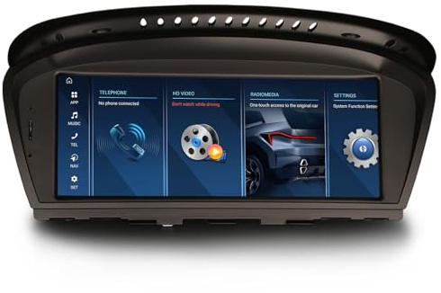 8.8 Android 15 Head Unit Bluetooth Sat Nav for BMW 3/5/6 Series E90 E91 E92 E93 E60 E61 E63 E64 CIC System, Qualcomm 8-Core 4GB+64GB, Car Stereo CarPlay Android Auto WiFi 4G DSP DAB+ Canbus SWC