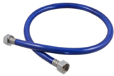 sourcing map 80 cm Duschschlauch flexibel Brauseschlauch Wasser Heizungsanschluss 1,9 cm Gewinde Blau
