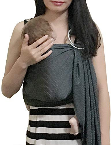 Vlokup Einstellbar Babytragen Babytragetücher BabyWasserRing-Riemen Säuglings verpackung mit Aluminiumring Bestes Baby-Geschenk Eine Größe passte alle Grau