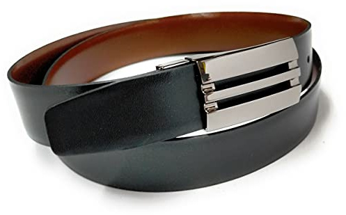 YOJAN PIEL Cinturón de PIEL Reversible Negro y Marron | 115 | Cinturón Elegante Para Vestir en Bodas y Eventos Formales | Cómodo y Ajustable a su Medida