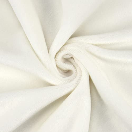 Kuschelweicher Microfaser Plüschstoff in vielen Farben - kullaloo SuperSoft SHORTY 1,5 mm Flor - wollweiß (ivory) - Plüsch Meterware