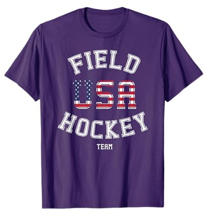 American Flag USA Field Hockey Player Gift T-Shirt T-Shirt for Women Kids Men