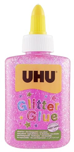 UHU Glitter limflaska, 88,5 ml rosa