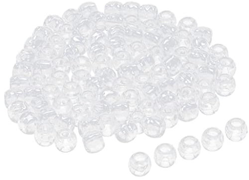 100 durchsichtig Runde Perlen Braid Hair Dread Röhrenringe Spulen Manschetten