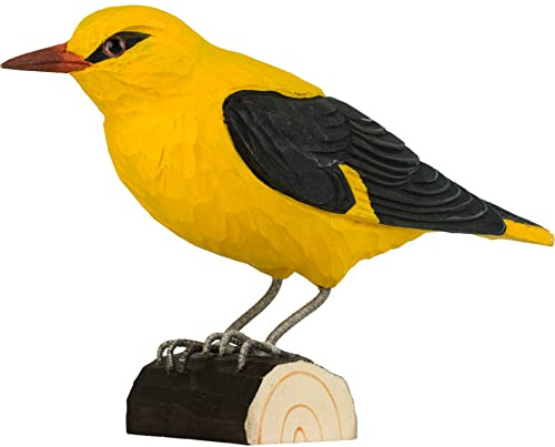 WILDLIFEGARDEN WG4471 DecoBird Pirol - Handgeschnitzter Dekorative Vogel aus Holz - Große Europäische Vögel