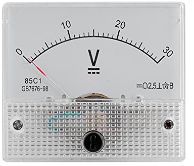Voltmetro di corrente, 2.5 Precisione Voltmetro analogico Pannello per test di circuito Ricarica Amperometro tester della batteria(CC 0-30 V)